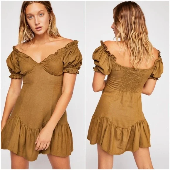 Jens Pirate Booty x Free People Night Bird Linen Dress size Medium - Picture 1 of 6